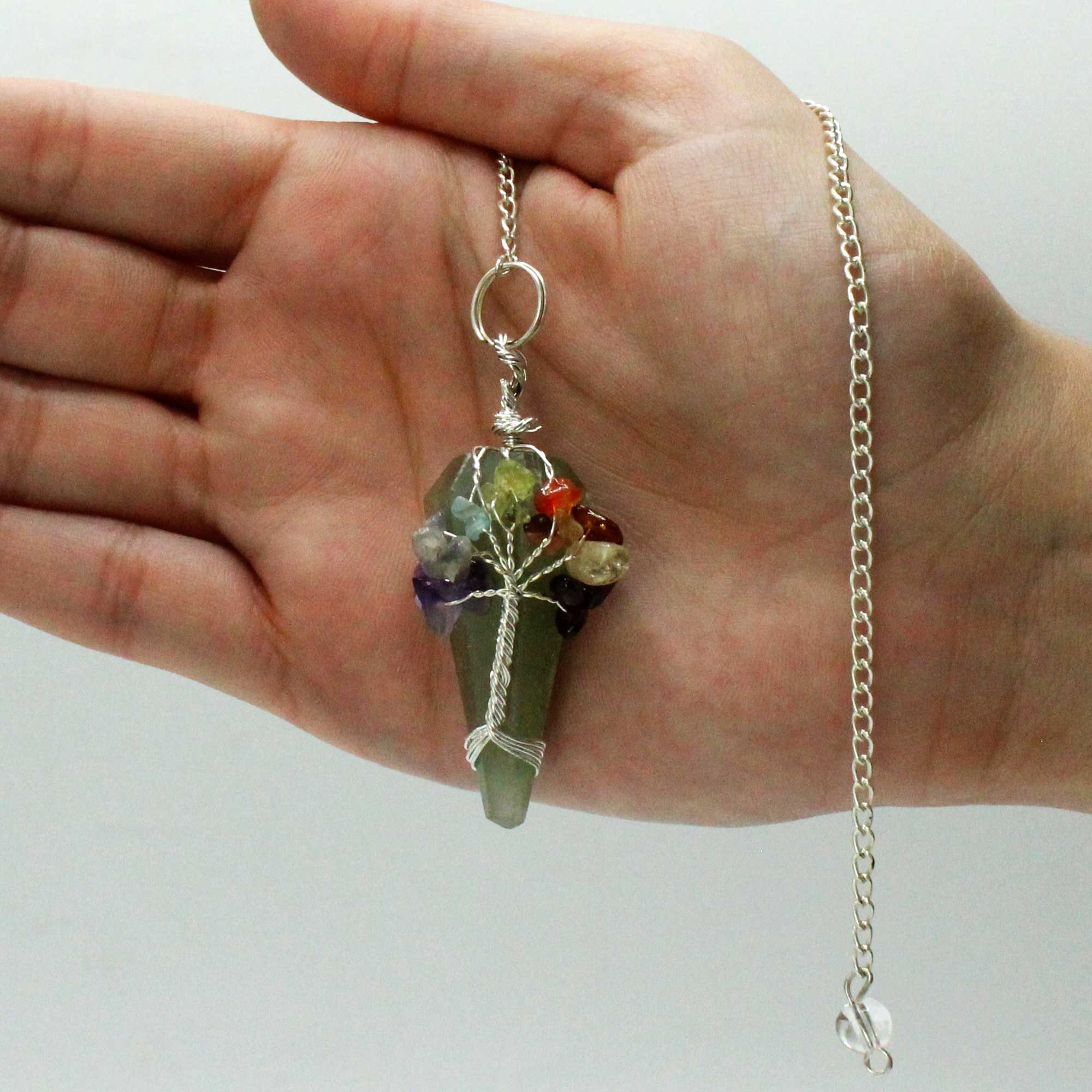 Pendule Sept Chakras en Aventurine