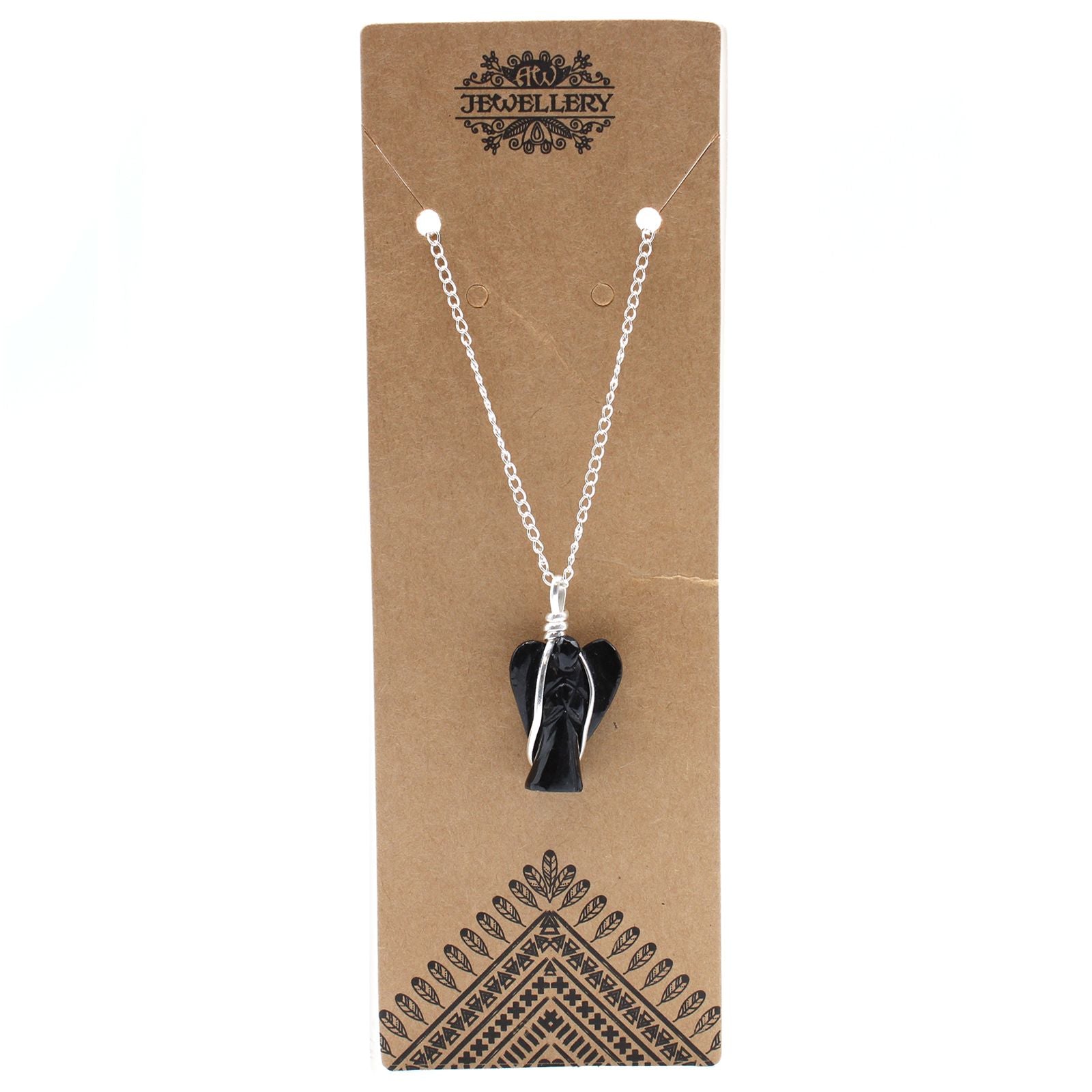 Pendentif Ange Gardien – Agate Noire