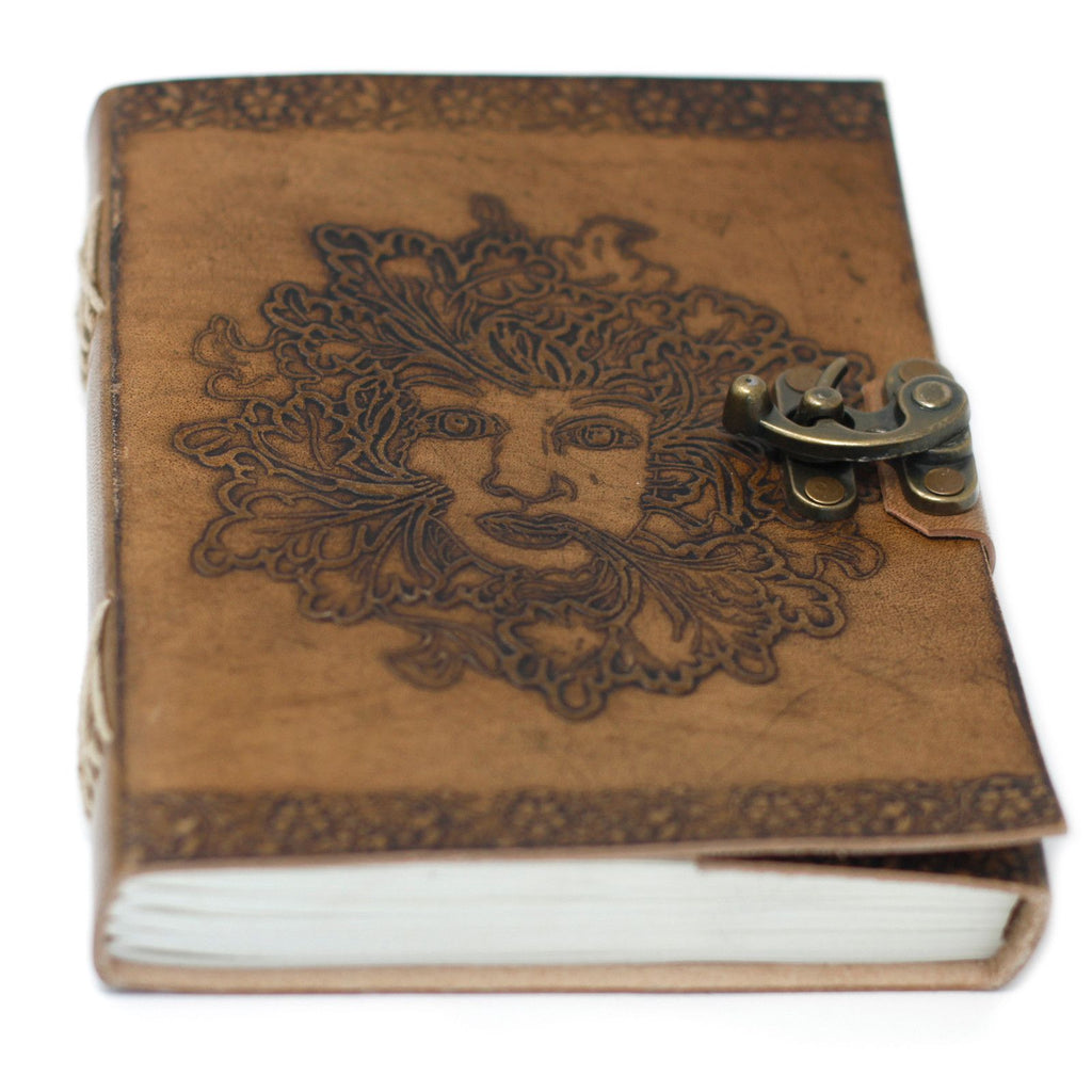 Carnet en Cuir – Homme Vert (Greenman) – 20×15 cm