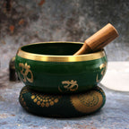 Set Bol Tibétain Coffret – Arbre de Vie – Vert – 14 cm