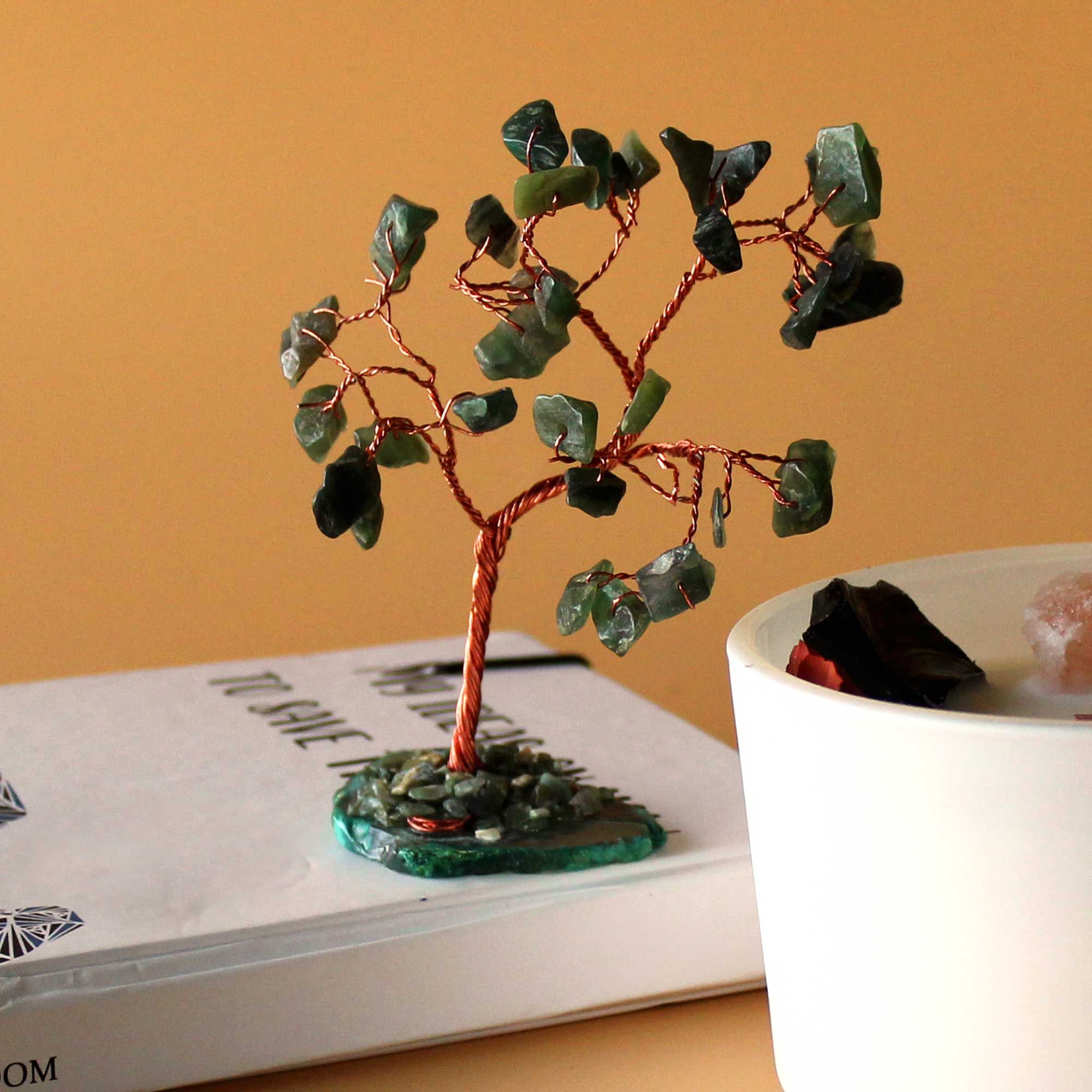 Arbre de Gemmes – Aventurine Verte sur base en Agate Verte