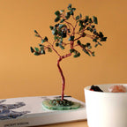 Grand Arbre de Gemmes – Aventurine Verte sur base en Agate Verte – 100 Pierres