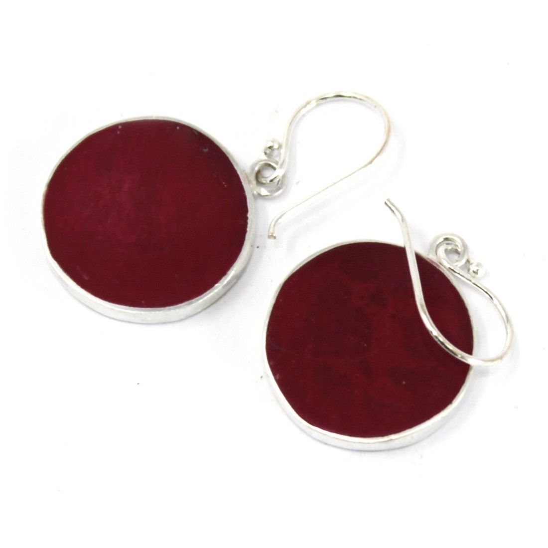 Boucles d'Oreilles Arbre de Vie en Argent 925 – Effet Corail – 15 mm
