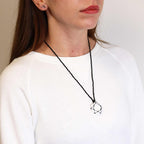 Pendentif Hexagone Macramé – Howlite Blanche