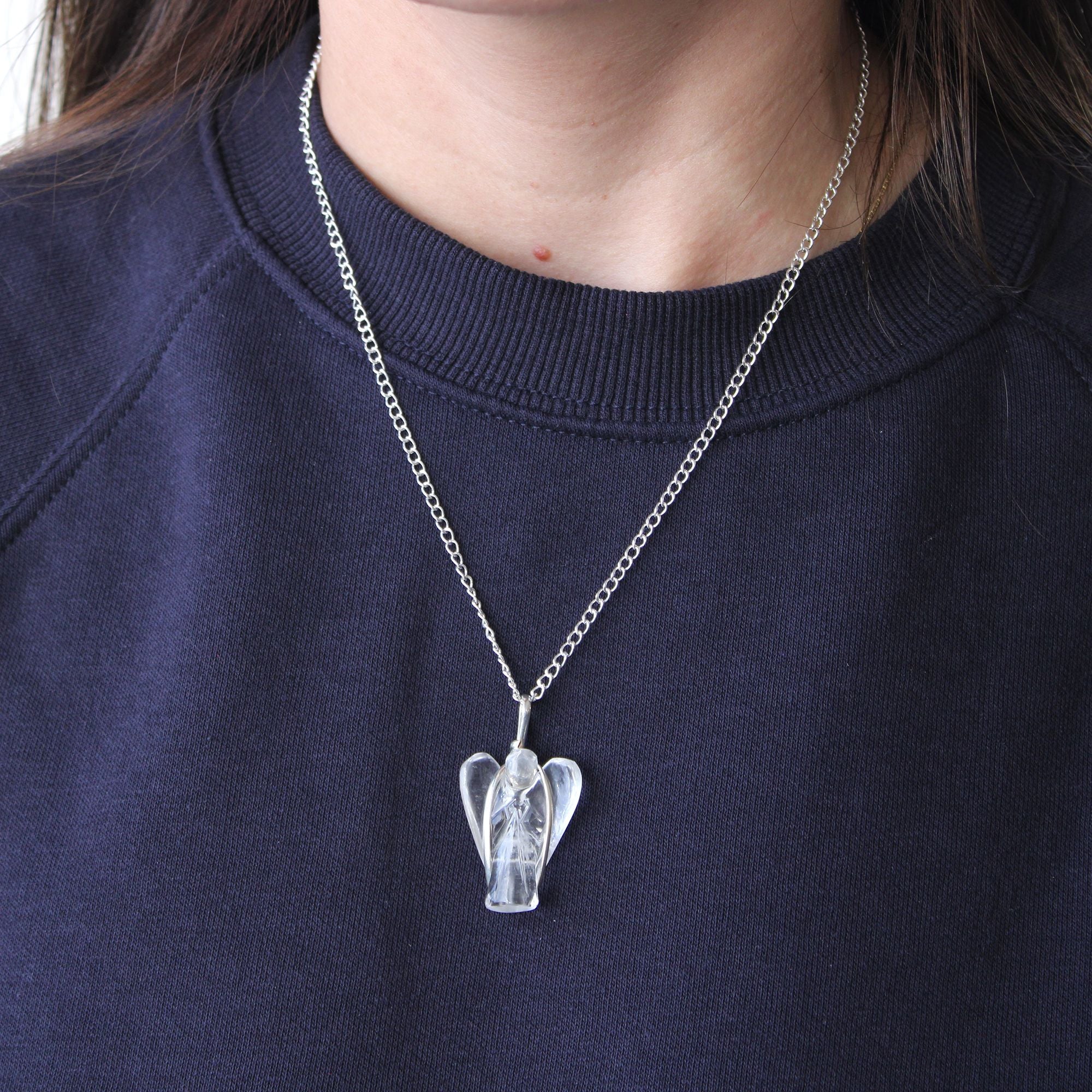 Pendentif Ange Gardien – Quartz Rose