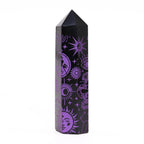 Pointe d'Obsidienne Noire – Reflets Violet Mystique – 9 cm