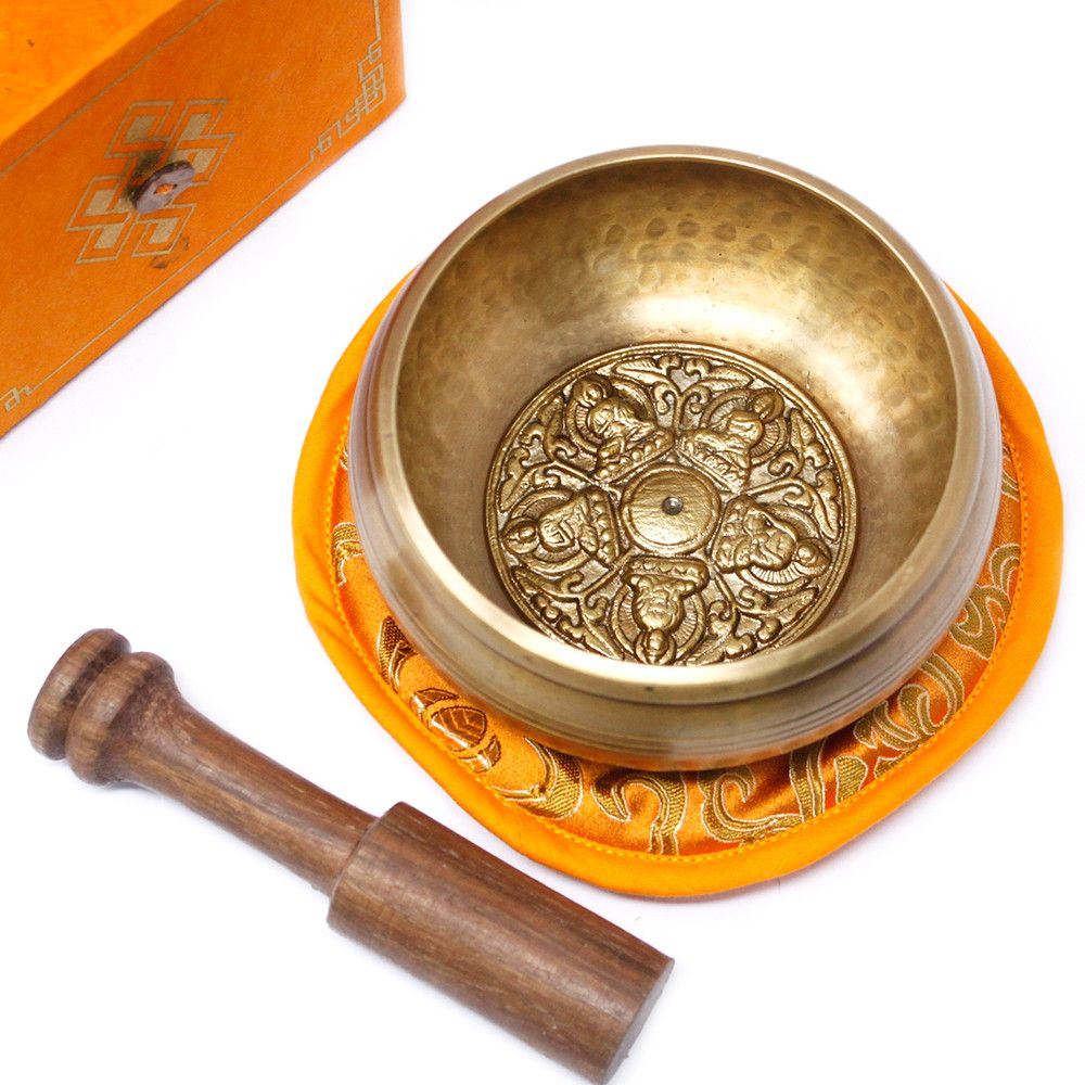 Coffret Bol Tibétain – Cinq Bouddhas – 10 cm