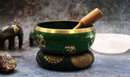 Set Bol Tibétain Coffret – Arbre de Vie – Vert – 14 cm