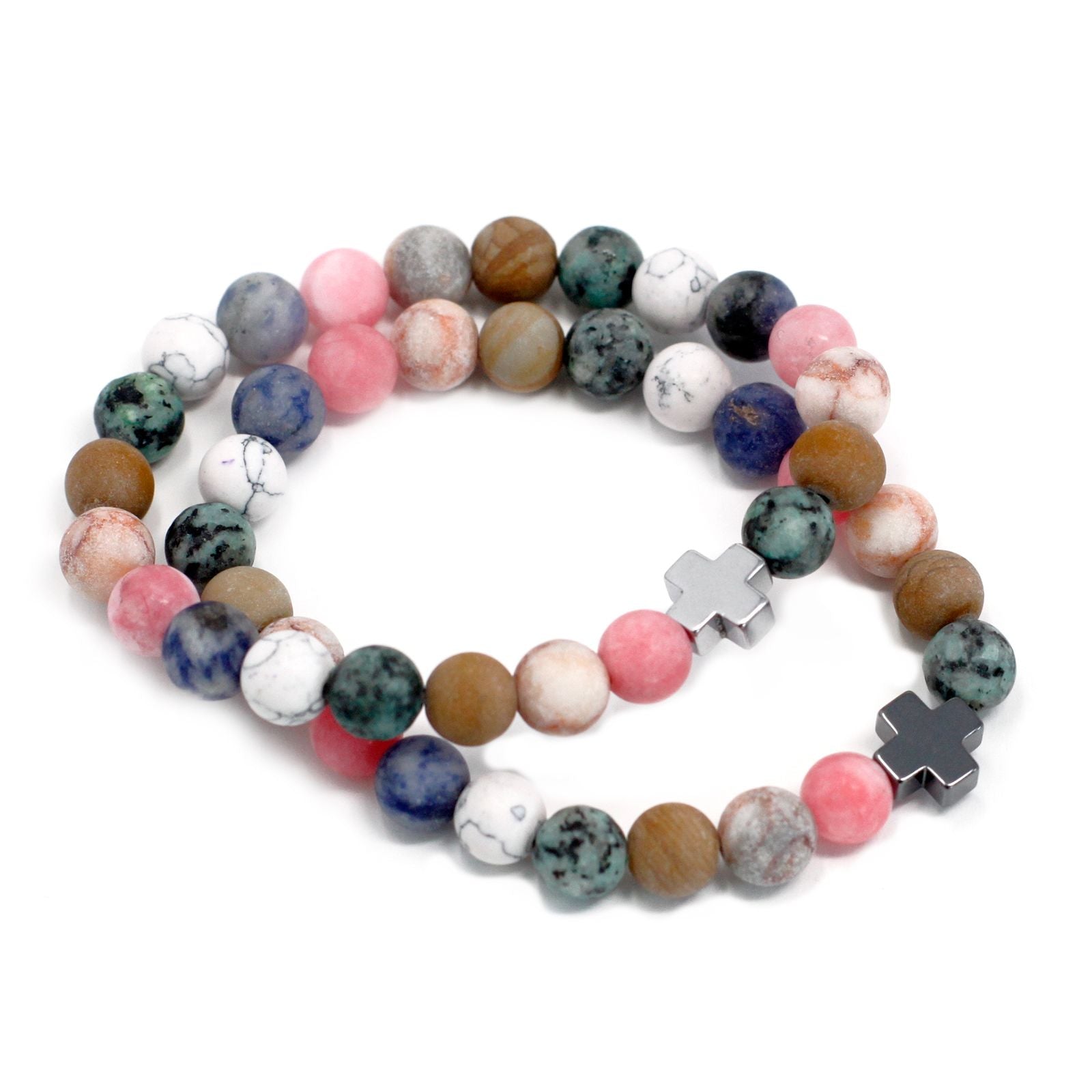 Set de 2 Bracelets d'Harmonie – Pierres Arc-en-Ciel