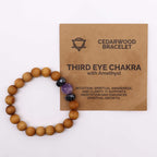 Bracelet Chakra du Troisième Œil – Cèdre & Améthyste
