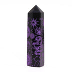 Pointe d'Obsidienne Noire – Reflets Violet Mystique – 9 cm
