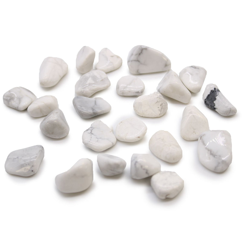 Sachet de 24 Petites Pierres Roulées – Howlite Blanche