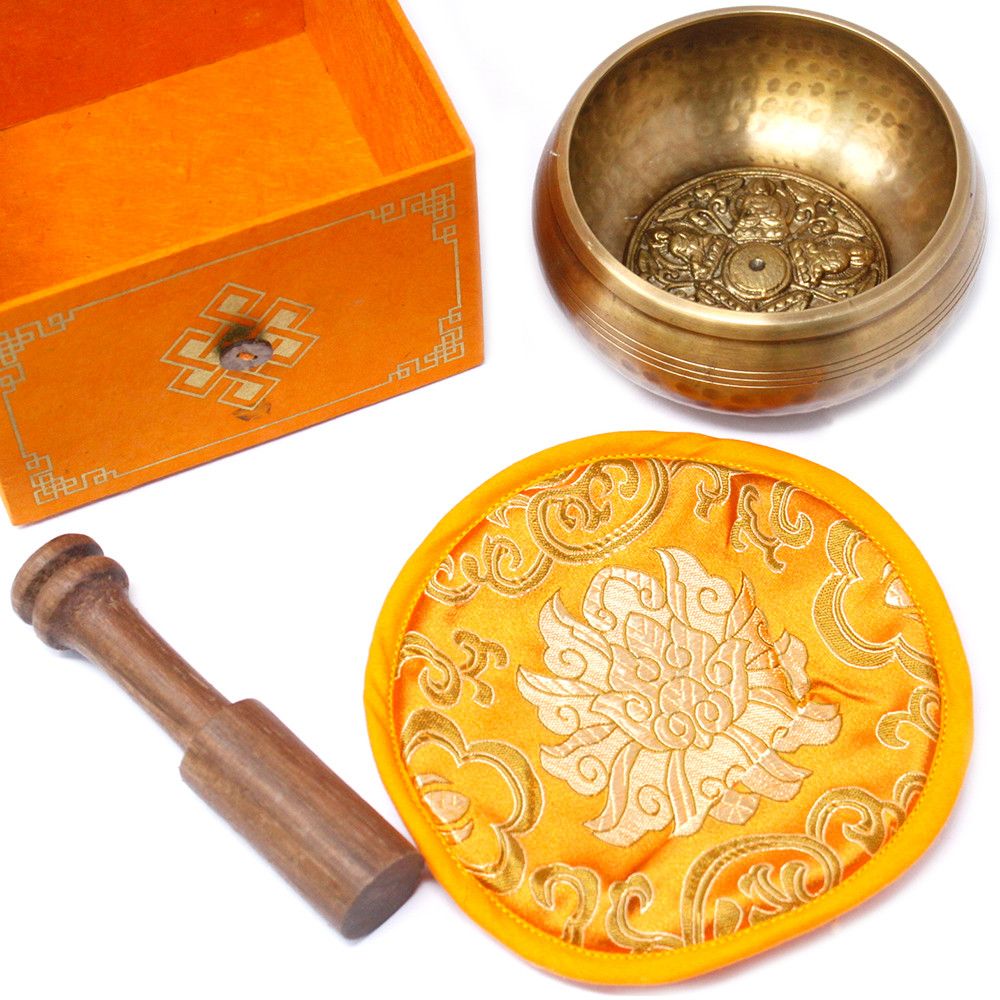 Coffret Bol Tibétain – Cinq Bouddhas – 10 cm