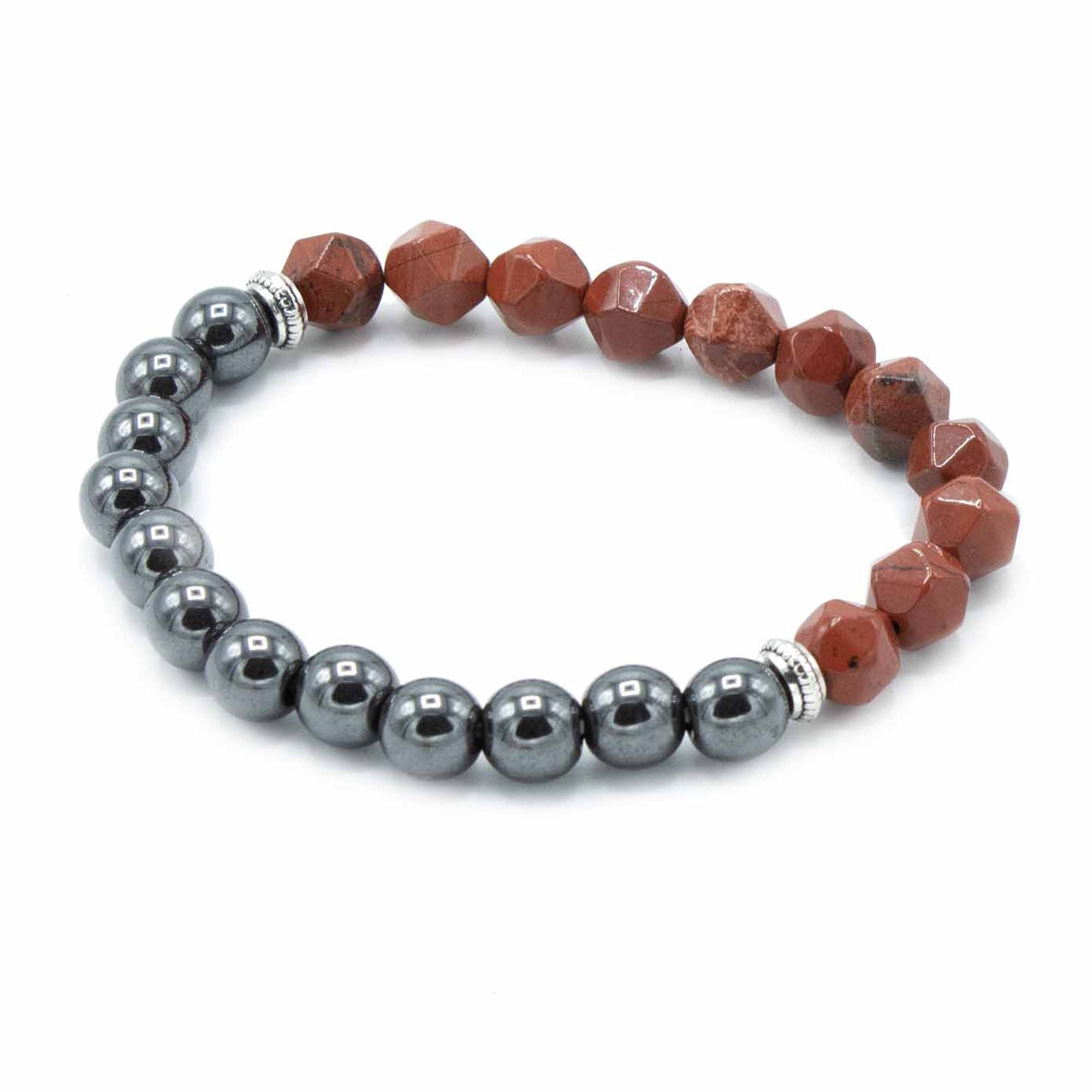 Bracelet Facetté – Jaspe Rouge Magnétique