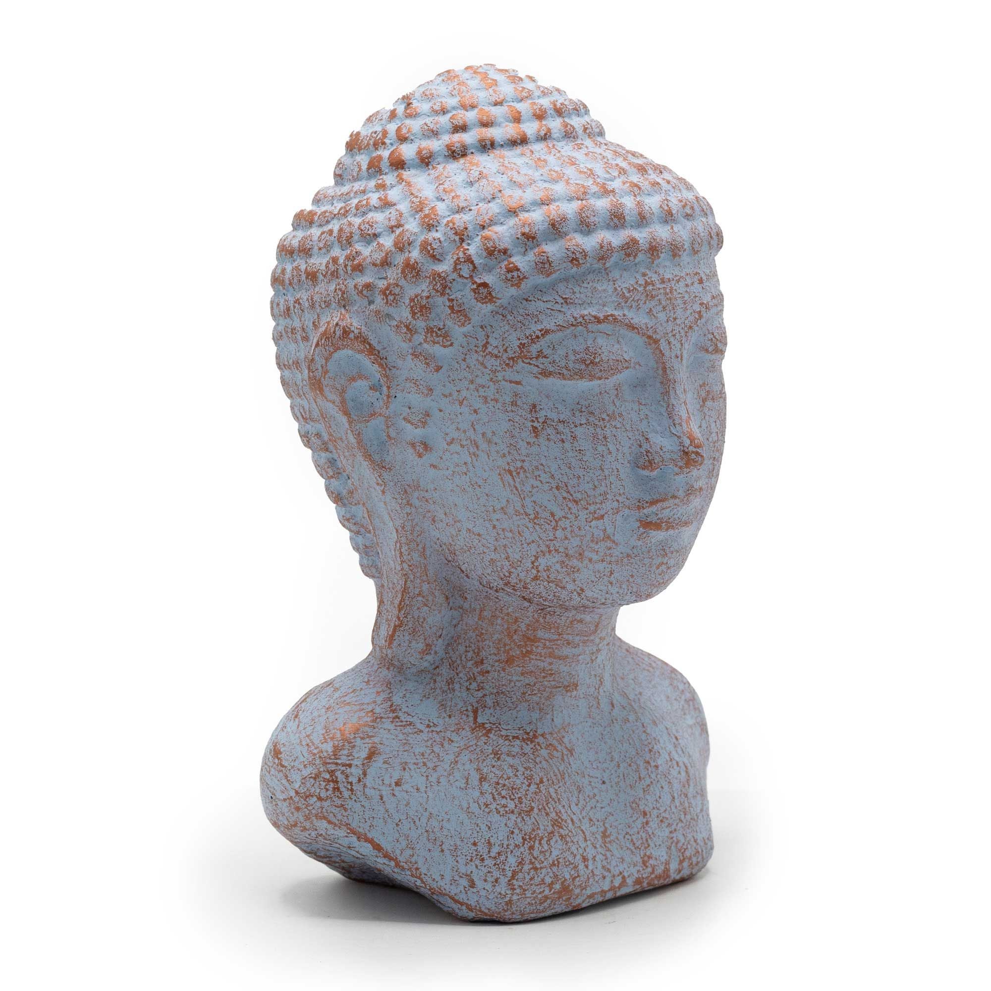 Statue Tête de Bouddha « Tranquillité » – Bleu Cuivré