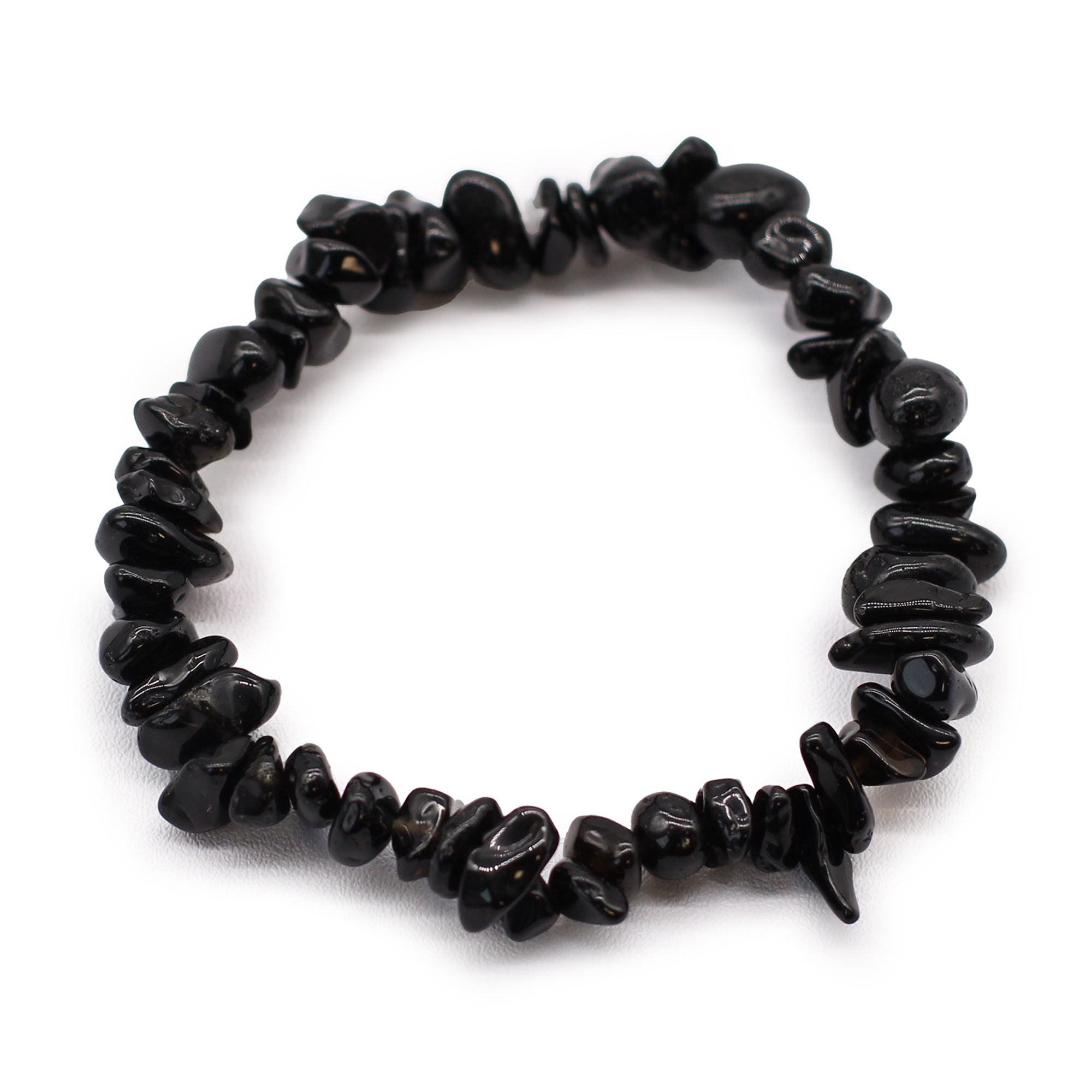 Bracelet Chipstone en Agate Noire – Éclats de Protection