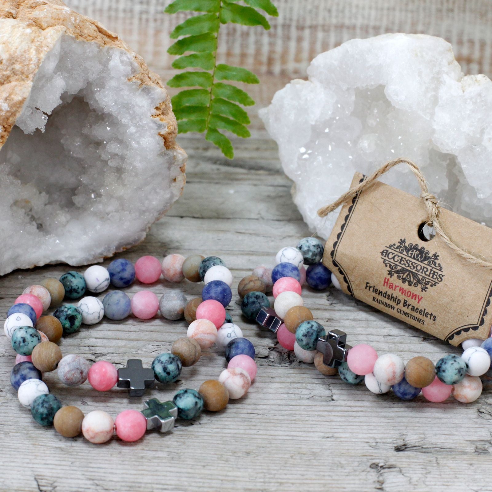 Set de 2 Bracelets d'Harmonie – Pierres Arc-en-Ciel
