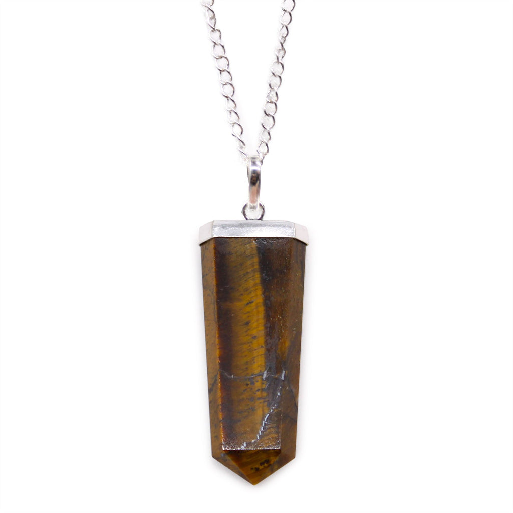 Pendentif Crayon Plat – Œil de Tigre