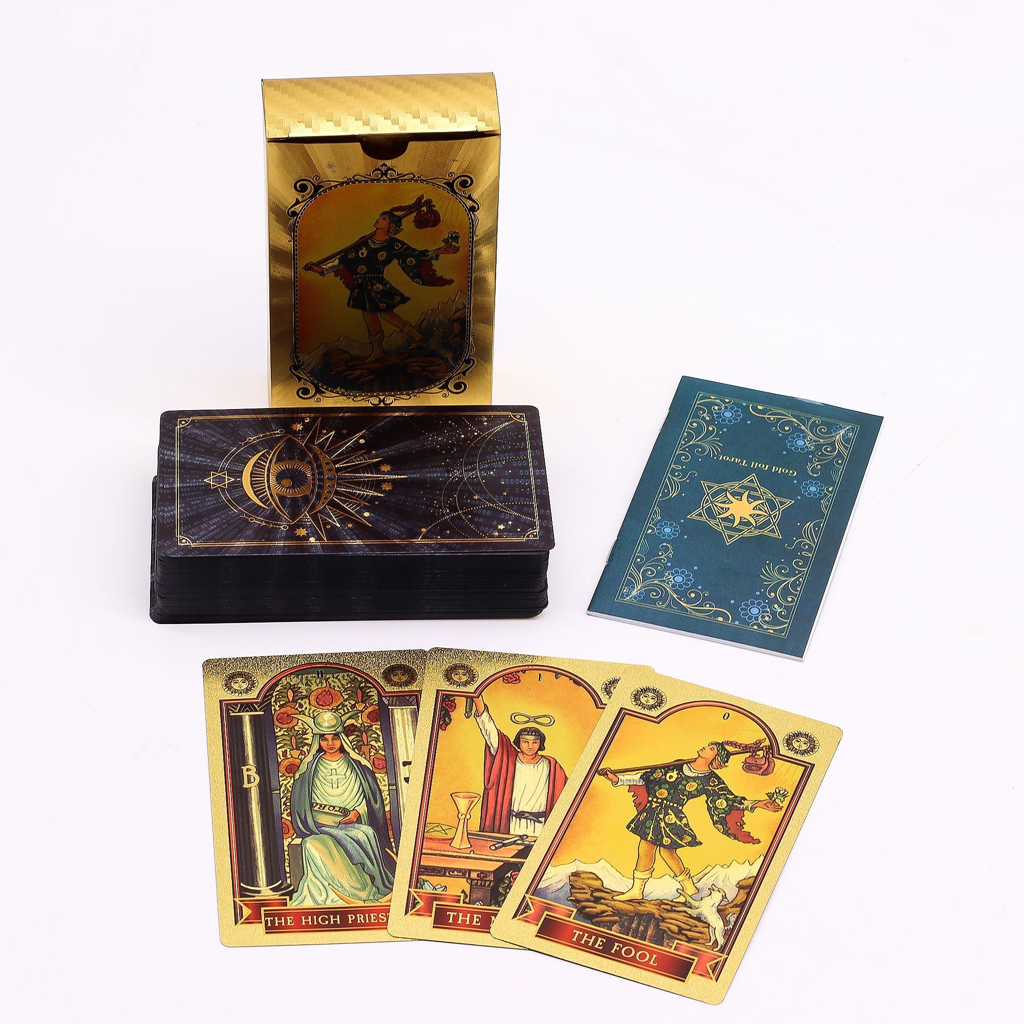 Jeu de Tarot Œil Qui Voit Tout – Dorure Bleu & Or avec Livret