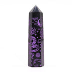 Pointe d'Obsidienne Noire – Reflets Violet Mystique – 9 cm