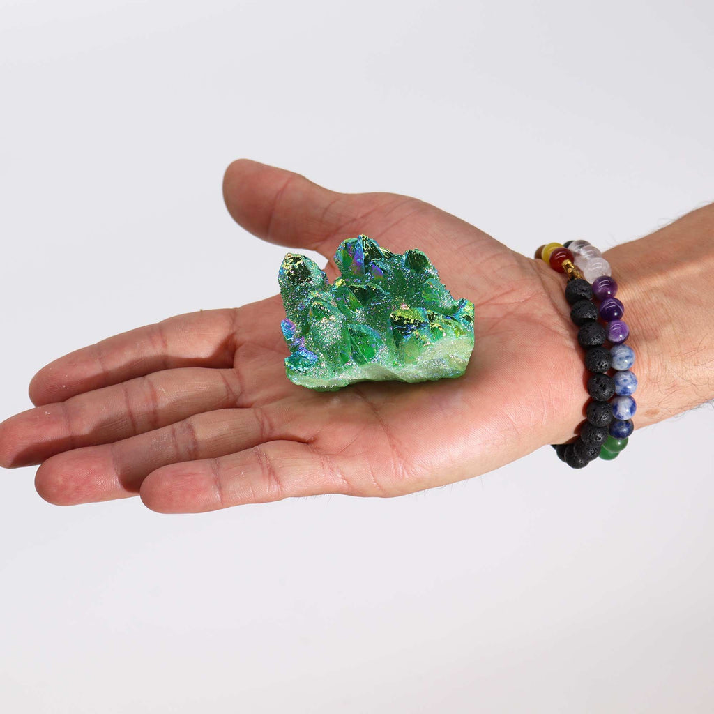 Cluster de Quartz Aura – Vert Flame