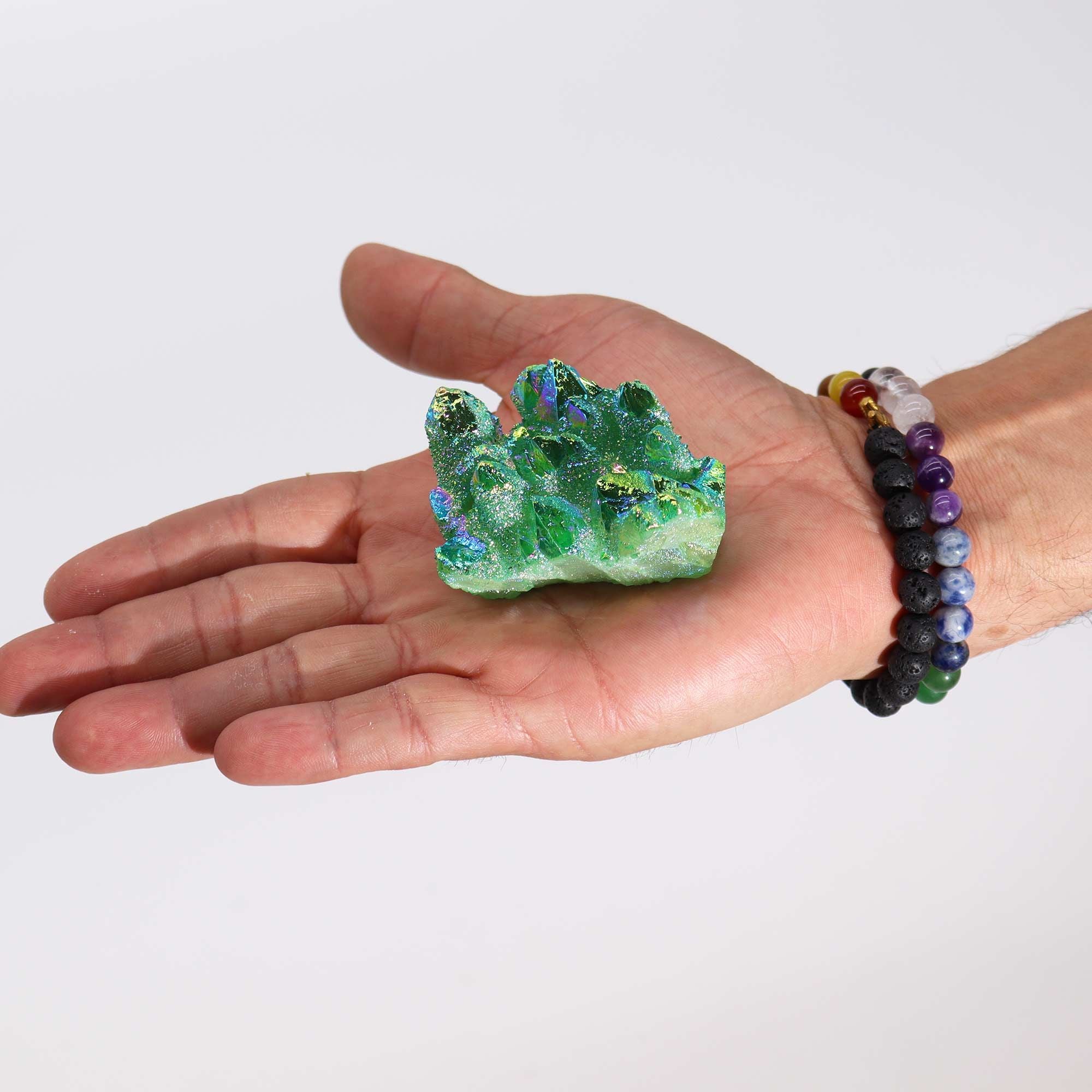 Cluster de Quartz Aura – Vert Flame