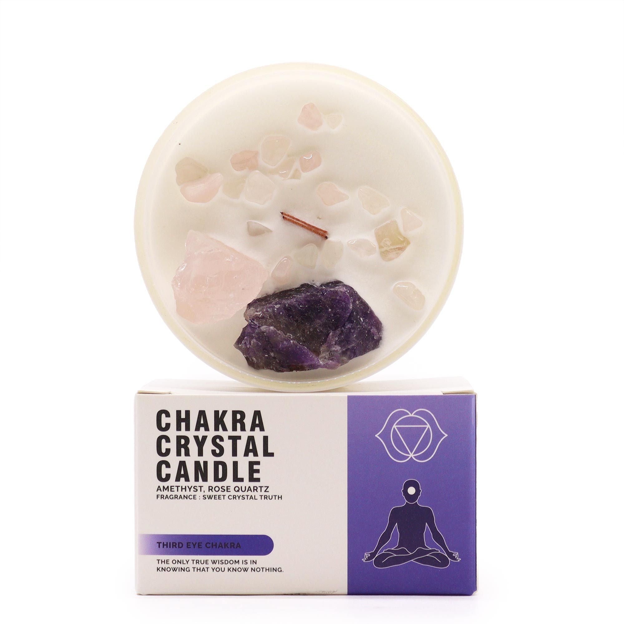 Bougie Cristal – Chakra Troisième Œil