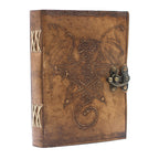 Carnet en Cuir – Dragon Gravé – 20×15 cm
