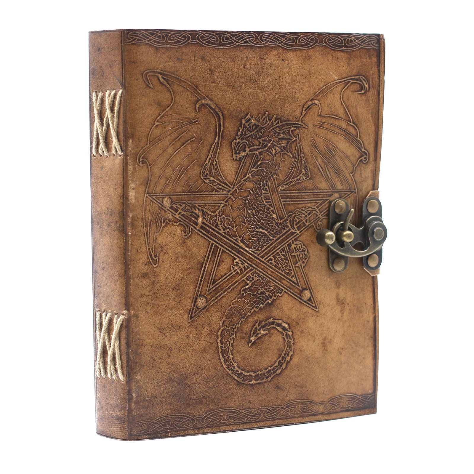 Carnet en Cuir – Dragon Gravé – 20×15 cm