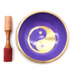 Set Bol Tibétain Coffret – Yin & Yang – Blanc/Violet – 14 cm