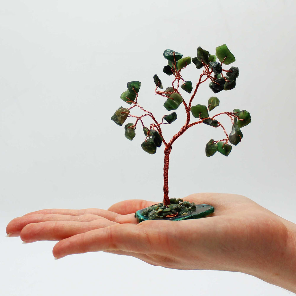 Arbre de Gemmes – Aventurine Verte sur base en Agate Verte