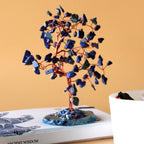Grand Arbre de Gemmes – Sodalite sur base en Agate Bleue – 100 Pierres
