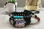 Bracelet en Pierre de Lave – Éléphant & Chakras