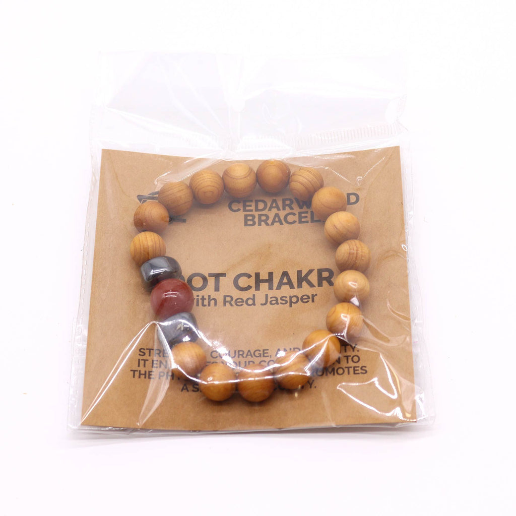 Bracelet Chakra Racine – Cèdre & Jaspe Rouge