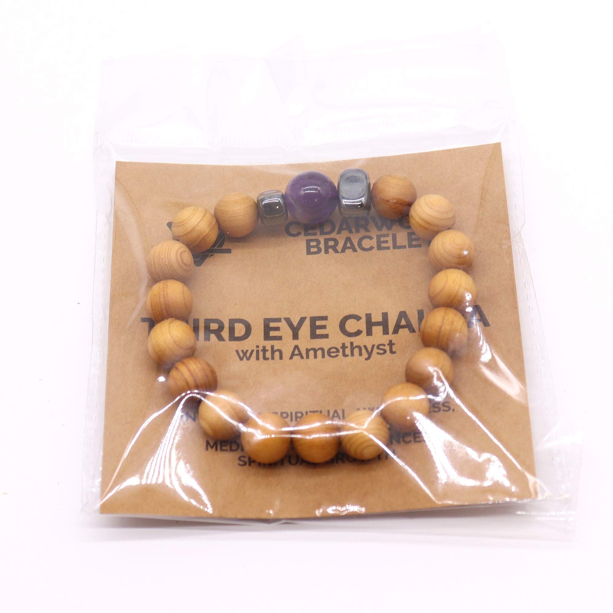 Bracelet Chakra du Troisième Œil – Cèdre & Améthyste