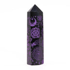 Pointe d'Obsidienne Noire – Reflets Violet Mystique – 9 cm
