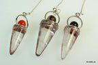 Pendule Cône en Cristal de Roche & Anneau Argenté