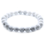 Bracelet Mala – Jaspe Blanc – Pierres Rondes