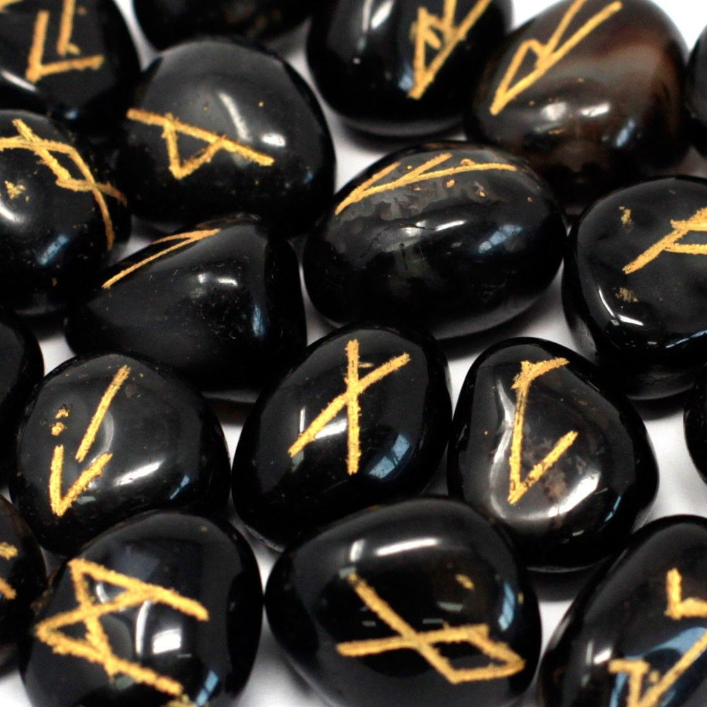 Runes Indiennes en Pochette – Onyx Noir