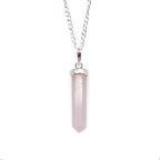 Pendentif Pointe – Quartz Rose (Grand Format)