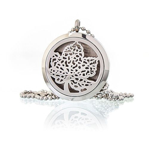 Collier Diffuseur d’Aromathérapie – Feuille Sacrée – 30 mm