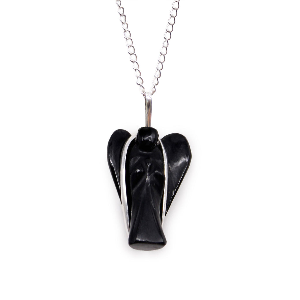 Pendentif Ange Gardien – Agate Noire