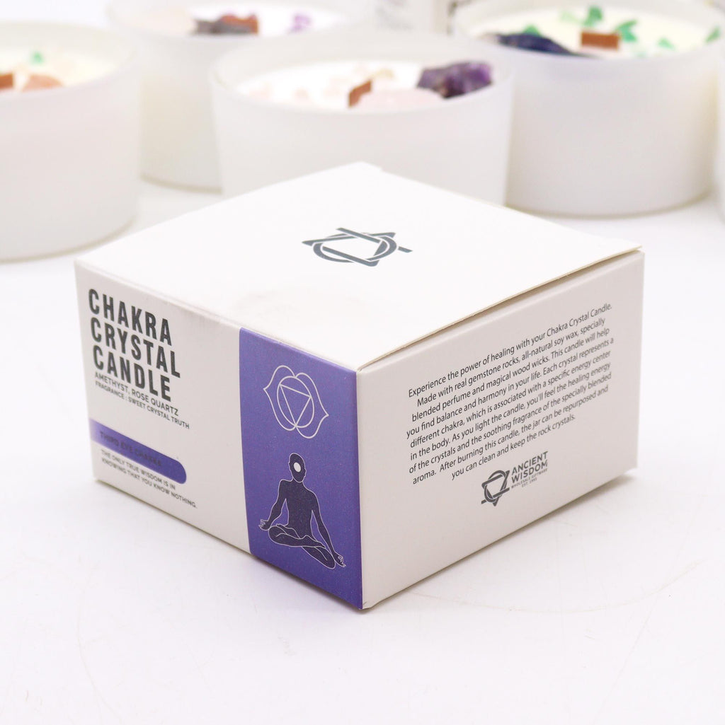 Bougie Cristal – Chakra Troisième Œil