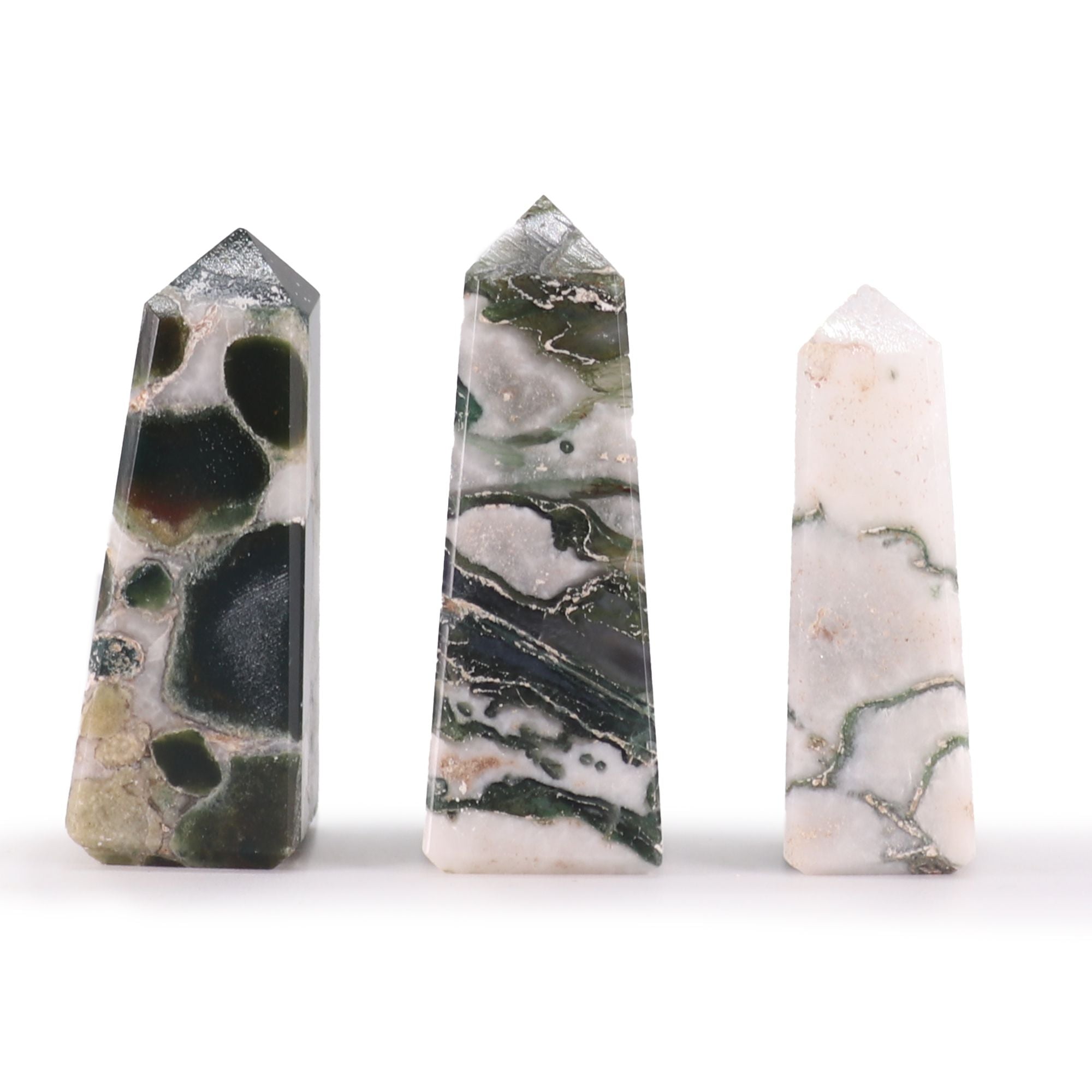 Obélisque en Agate Mousse – 3 à 5 cm