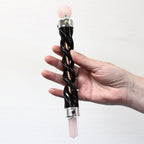 Baguette de Soin Spirale Cuivrée – Cristal de Roche