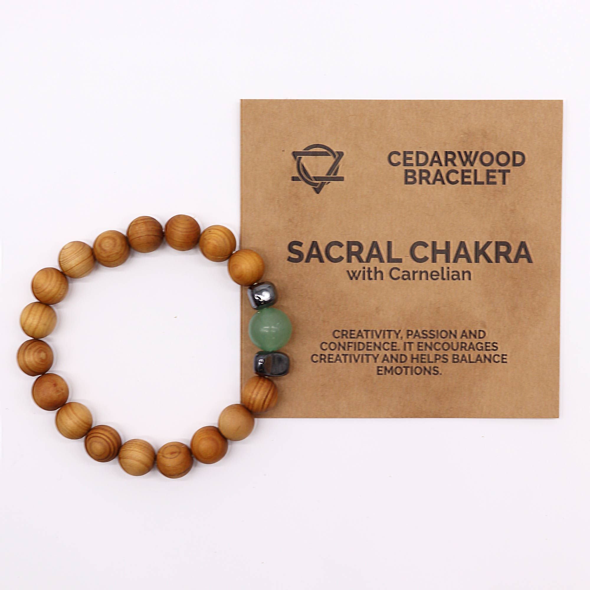 Bracelet Chakra Sacré – Cèdre & Aventurine