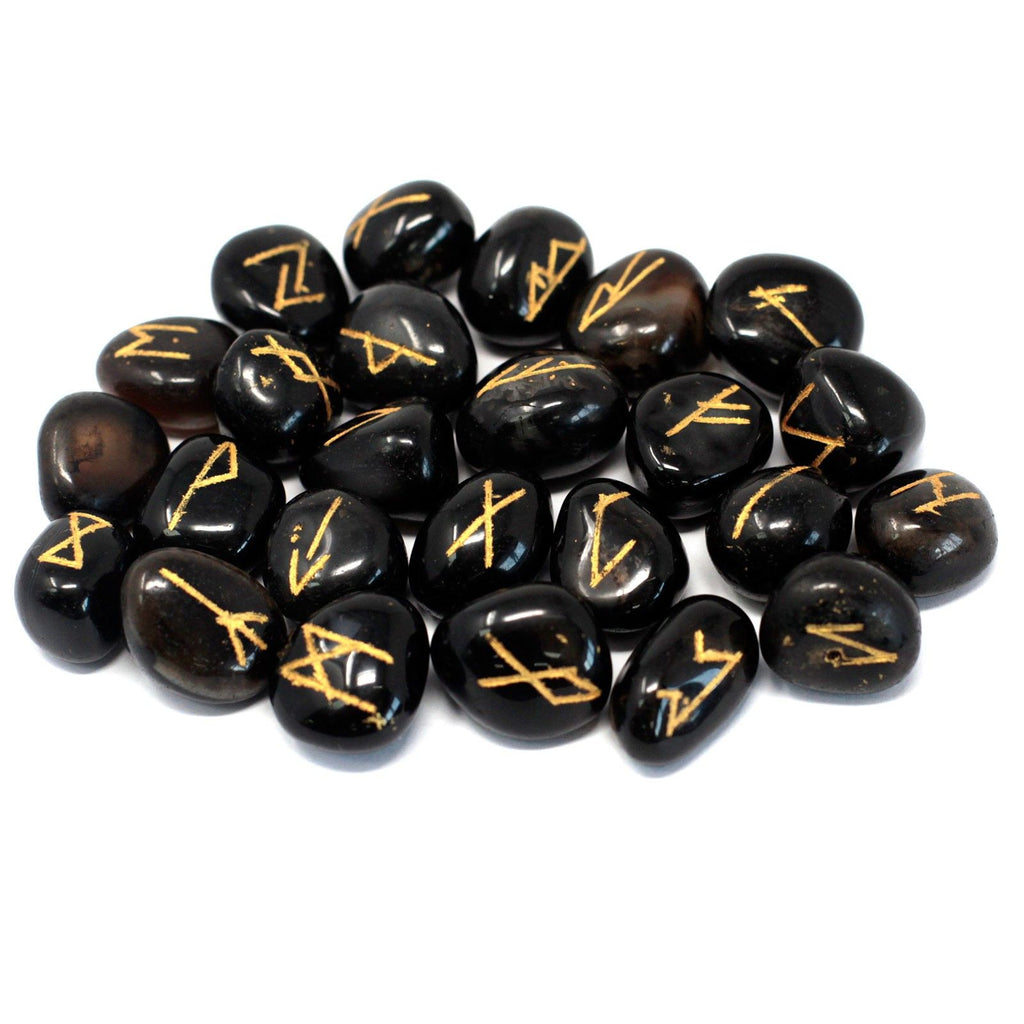 Runes Indiennes en Pochette – Onyx Noir