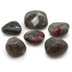 Lot de 6 Grosses Pierres Roulées – Héliotrope/Bloodstone (Afrique)