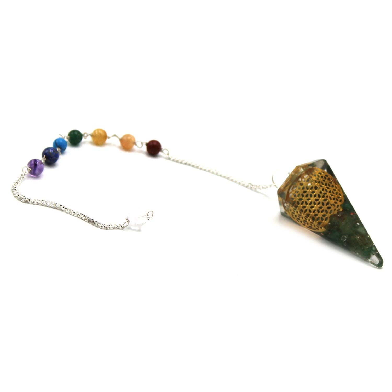 Pendule Orgonite Chakra – Fleur de Vie