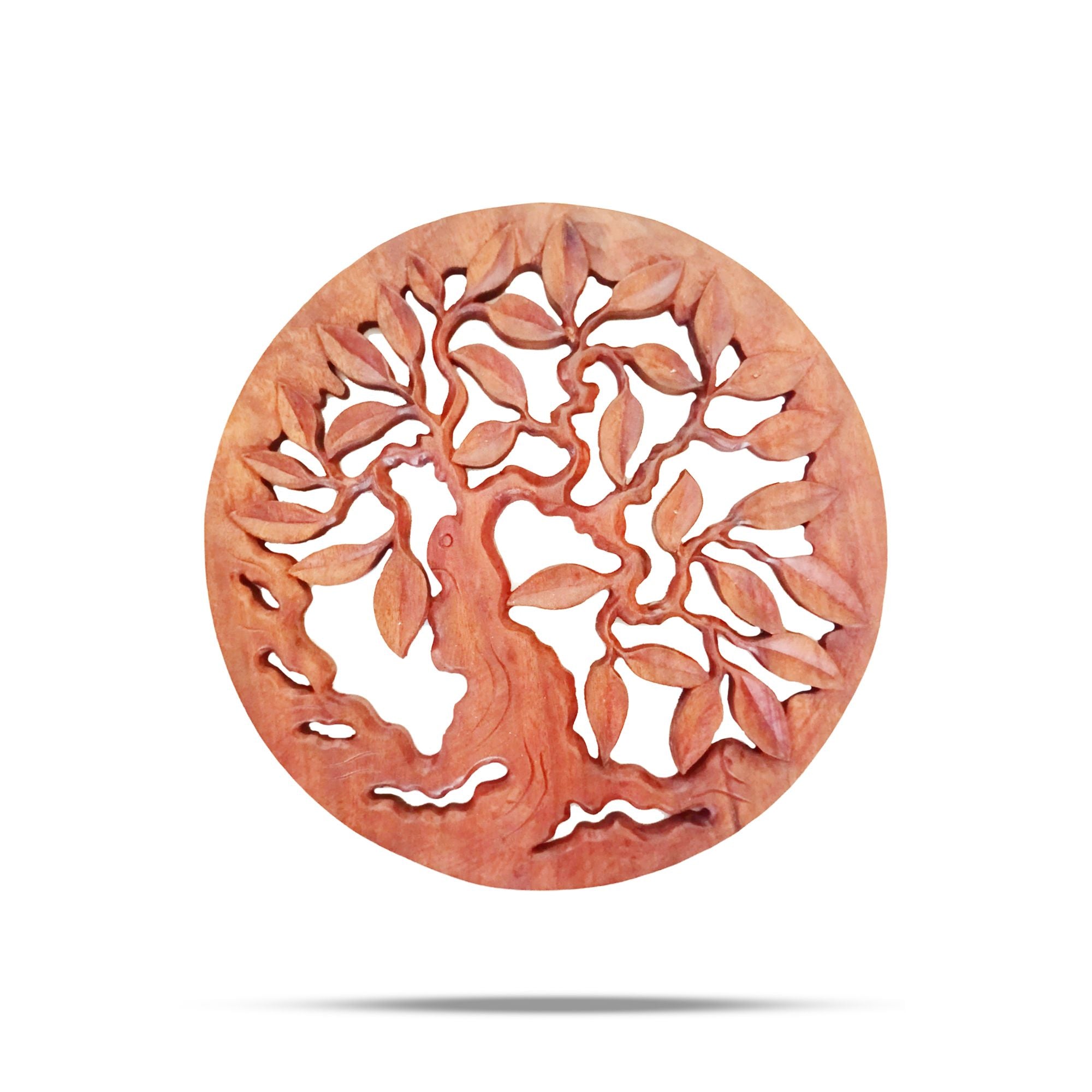 Panneau Mural Bois Sculpté – Arbre de Vie Massif – 30 cm